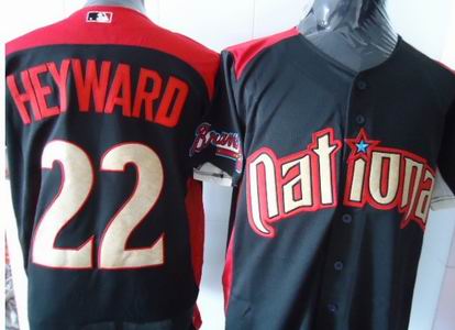 National League atlanta Braves #22 Jason Heyward 2011 all star black jersey