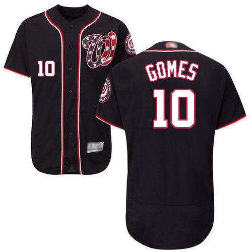 Nationals #10 Yan Gomes Navy Blue Flexbase Authentic Collection Stitched Baseball Jersey