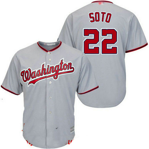 Nationals #22 Juan Soto Grey New Cool Base Stitched Baseball Jersey