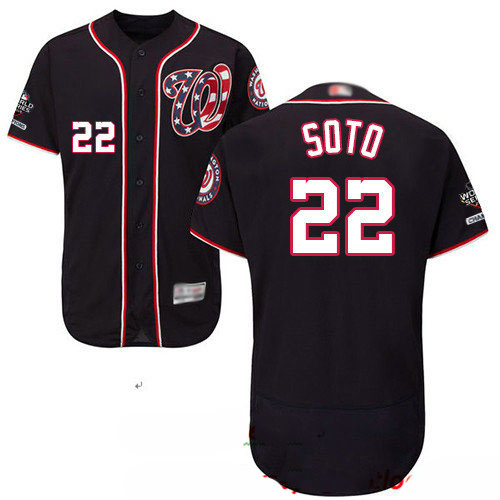 Nationals #22 Juan Soto Navy Blue Flexbase Authentic Collection 2019 World Series Champions Stitched Baseball Jersey