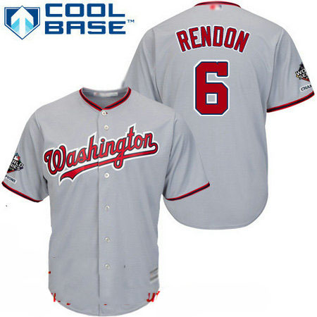 Nationals #6 Anthony Rendon Grey Cool Base 2019 World Series Champions Stitched Youth Baseball Jersey