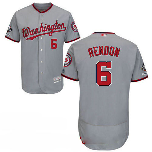 Nationals #6 Anthony Rendon Grey Flexbase Authentic Collection 2019 World Series Champions Stitched Baseball Jersey