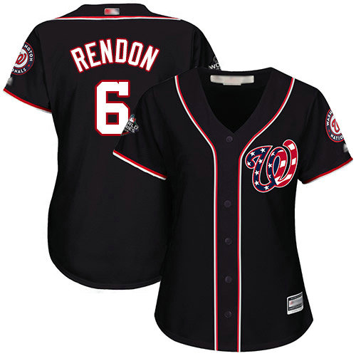 Nationals #6 Anthony Rendon Navy Blue Alternate 2019 World Series Bound Women's Stitched Baseball Jersey