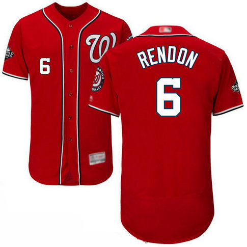 Nationals #6 Anthony Rendon Red Flexbase Authentic Collection 2019 World Series Bound Stitched Baseball Jersey