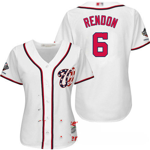 Nationals #6 Anthony Rendon White Home 2019 World Series Champions Women's Stitched Baseball Jersey