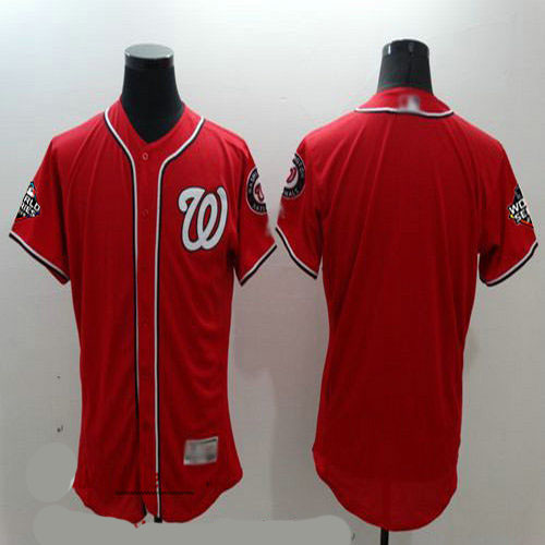 Nationals Blank Red Flexbase Authentic Collection 2019 World Series Bound Stitched Baseball Jersey