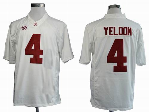 Ncaa 2013 Alabama Crimson Tide T.J Yeldon 4 College Football Limited white Jerseys