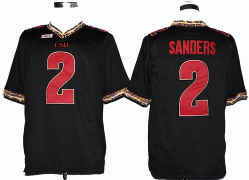 Ncaa 2013 Florida State Seminoles (FSU) Deion Sanders 2 College Football black Jerseys