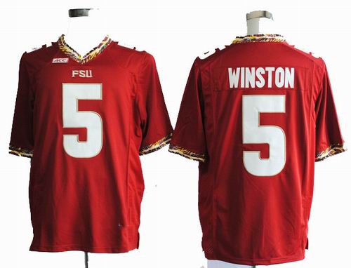Ncaa 2013 Florida State Seminoles (FSU) Jameis Winston 5 College Football red Jerseys