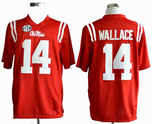Ncaa 2013 Ole Miss Rebels Bo Wallace 14 College Football red Jerseys