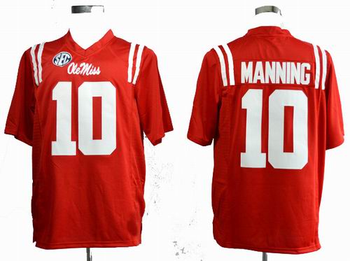 Ncaa 2013 Ole Miss Rebels Eli Manning 10 College Football red Jerseys