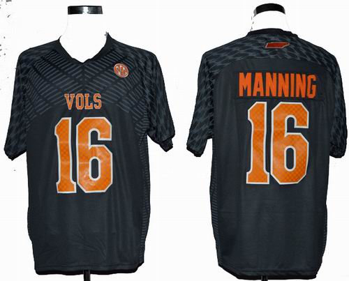 Ncaa 2013 Tennessee Volunteers Peyton Manning #16 College Football Techfit  Smokey Grey Jersey