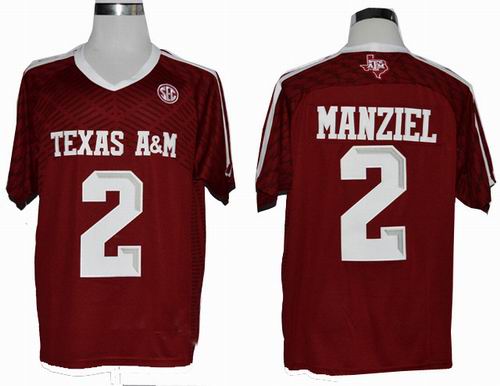 Ncaa 2013 Texas A&M Aggies Johnny Manziel 2 College Football Authentic Techfit maroon Jerseys