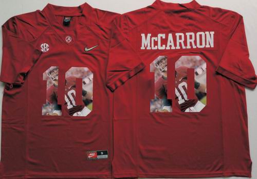 Ncaa Alabama Crimson Tide #10 A.J McCarron red fashion jerseys