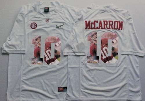 Ncaa Alabama Crimson Tide #10 A.J McCarron white fashion jerseys