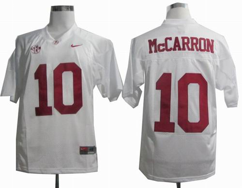Ncaa Alabama Crimson Tide AJ McCarron 10 2012 SEC Patch White College Football Jersey