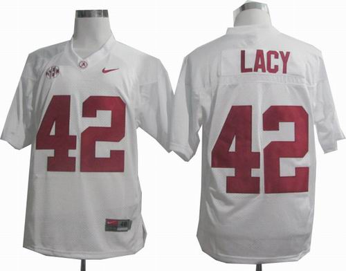 Ncaa Alabama Crimson Tide Eddie Lacy 42 White 2012 SEC Patch College Football Jersey