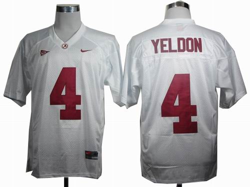 Ncaa Alabama Crimson Tide T.J Yeldon 4 White College Football Jersey