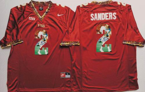 Ncaa Florida State Seminoles #2 Deion Sanders red fashion jerseys