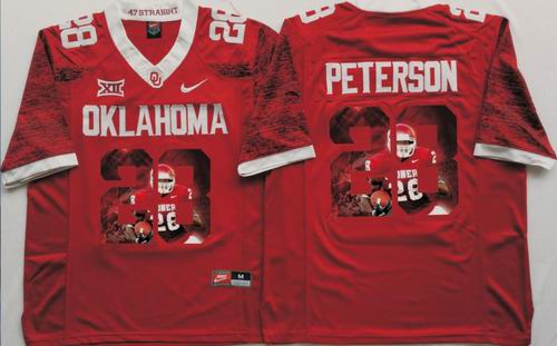 Ncaa Oklahoma Sooners #28 Adrian Peterson red limited fashion jerseys