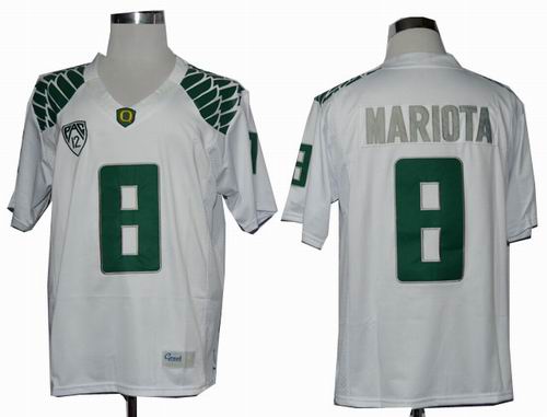 Ncaa Oregon Duck Marcus Mariota 8 College Football Limited white Jerseys