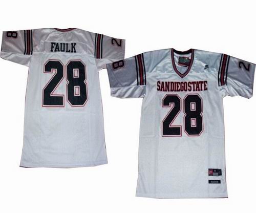 Ncaa San Diego State Aztecs #28 Marshall Faulk White jerseys