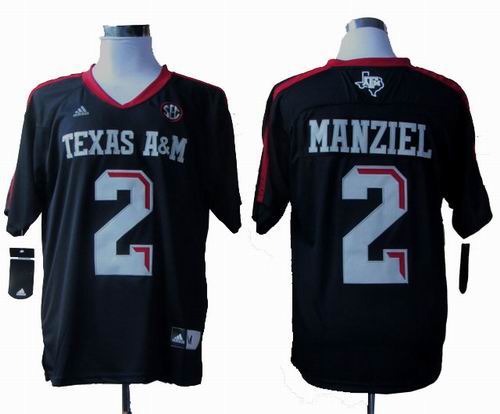 Ncaa Texas A&M Aggies Johnny Manziel 2 Football Techfit black Jerseys