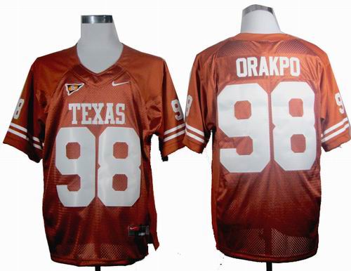 Ncaa Texas Longhorns Brian Orakpo 98 Burnt Orange College Football Jersey