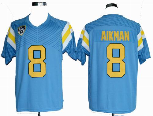Ncaa UCLA Bruins Troy Aikman 8 College Football Techfit Authentic Blue Jerseys