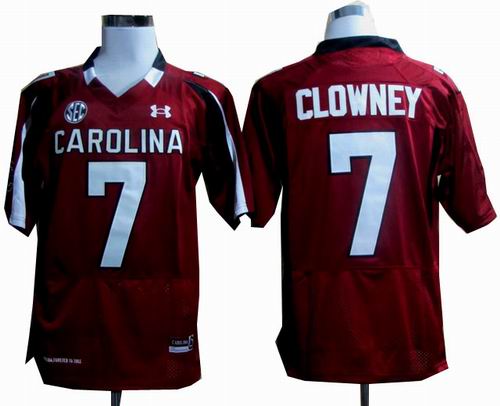 Ncaa Under Armour South Carolina Javedeon Clowney 7 New SEC Patch red jerseys