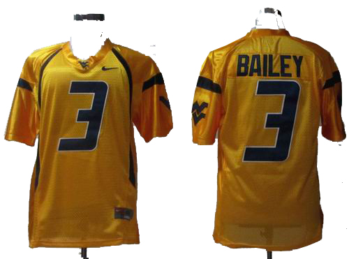 Ncaa West Virginia Mountaineers Stedman Bailey 3 Golden College Football Jerseys
