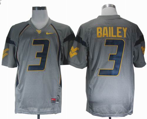 Ncaa West Virginia Mountaineers Stedman Bailey 3 Grey College Football Jerseys