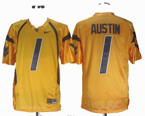 Ncaa West Virginia Mountaineers Tavon Austin 1 Gold College Football Jersey