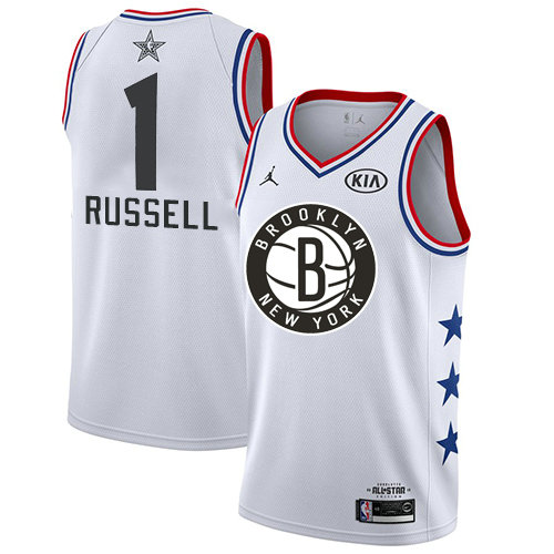 Nets #1 D'Angelo Russell White Women's Basketball Jordan Swingman 2019 All-Star Game Jersey