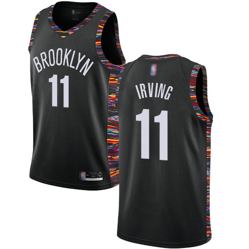 Nets #11 Kyrie Irving Black Basketball Swingman City Edition 2018 19 Jersey
