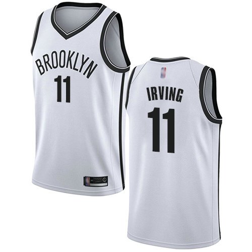 Nets #11 Kyrie Irving White Basketball Swingman Association Edition Jersey