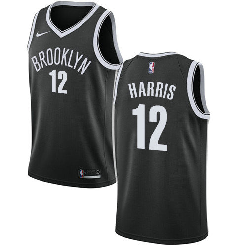 Nets #12 Joe Harris Black Basketball Swingman Icon Edition Jersey