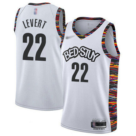 Nets #22 Caris LeVert White Basketball Swingman City Edition 2019 20 Jersey