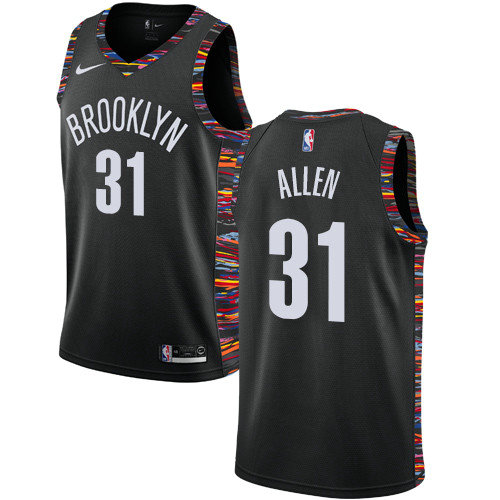 Nets #31 Jarrett Allen Black Basketball Swingman City Edition 2018-19 Jersey