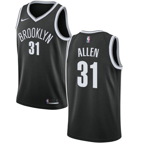 Nets #31 Jarrett Allen Black Basketball Swingman Icon Edition Jersey