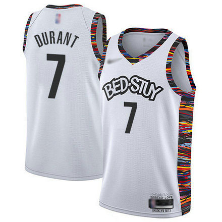 Nets #7 Kevin Durant White Basketball Swingman City Edition 2019 20 Jersey