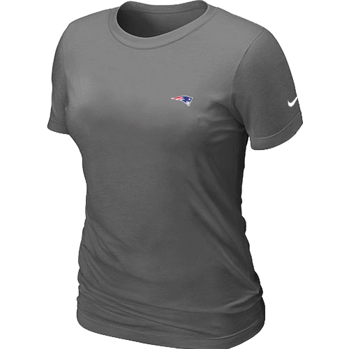 New England Patriots   Chest embroidered logo women t-shirtD.Grey
