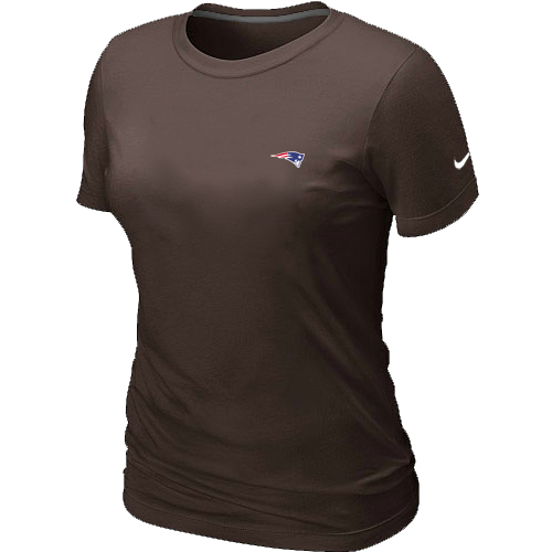 New England Patriots   Chest embroidered logo women t-shirtbrown
