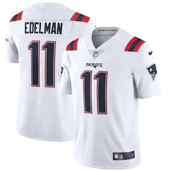 New England Patriots #11 Julian Edelman Men's Nike White 2020 Vapor Limited Jersey