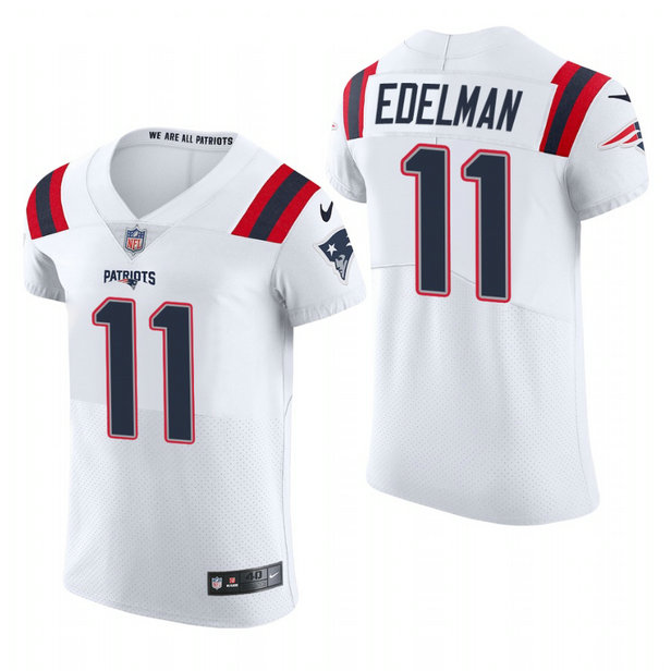New England Patriots #11 Julian Edelman Nike Men's White Team Color Men's Stitched NFL 2020 Vapor Untouchable Elite Jersey