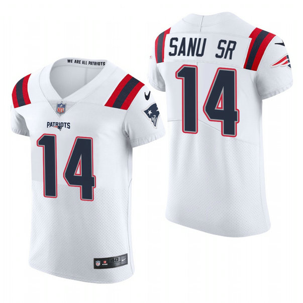 New England Patriots #14 Mohamed Sanu Sr. Nike Men's White Team Color Men's Stitched NFL 2020 Vapor Untouchable Elite Jersey