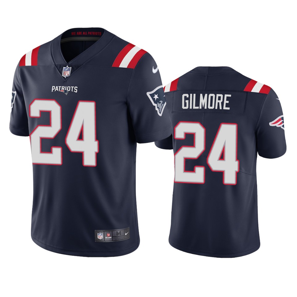 New England Patriots #24 Stephon Gilmore Men's Nike Navy 2020 Vapor Limited Jersey