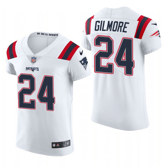 New England Patriots #24 Stephon Gilmore Nike Men's White Team Color Men's Stitched NFL 2020 Vapor Untouchable Elite Jersey