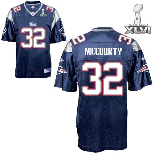 New England Patriots #32 Devin McCourty Dark Blue 2012 Super Bowl XLVI NFL Jersey