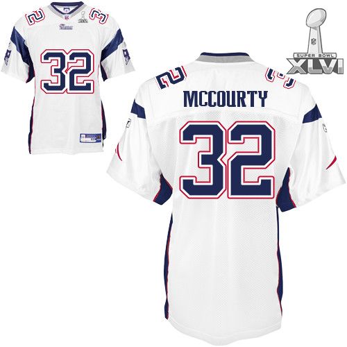 New England Patriots #32 Devin McCourty White Road 2012 Super Bowl XLVI NFL Jersey